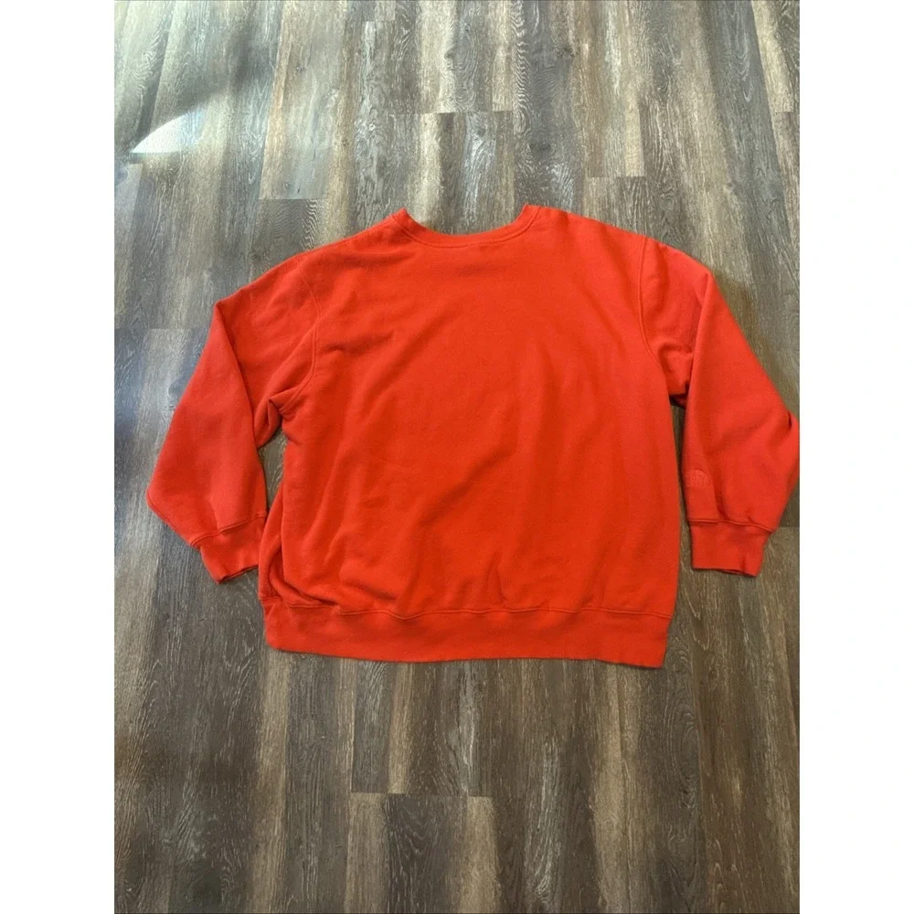 THE NORTH FACE Mens XXL Sweatshirt Embroidered Logo Crewneck Orange